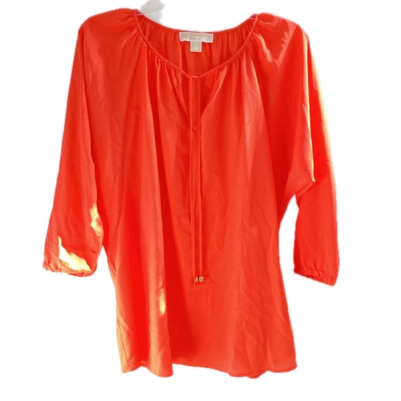 Michael Kors Coral Peasant Style - Shirt - Top - Blouse Size: Medium - Picture 2 of 13